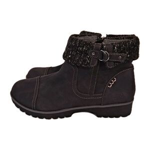 JBU by Jambu Women's Karissa Water Resistant Ankle Boot Size 8 Black Knit Cuff